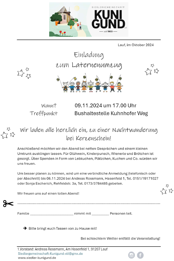 Wir laden ein – zum Laternenumzug